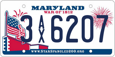 MD license plate 3AX6207