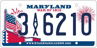 MD license plate 3AX6210