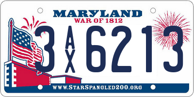 MD license plate 3AX6213