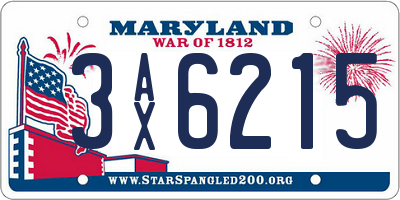 MD license plate 3AX6215