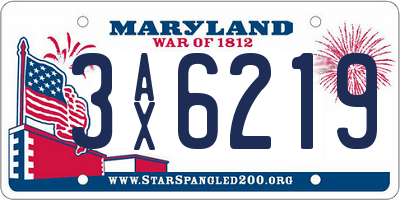 MD license plate 3AX6219