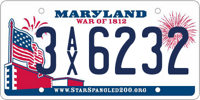MD license plate 3AX6232