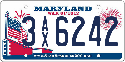MD license plate 3AX6242