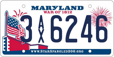 MD license plate 3AX6246