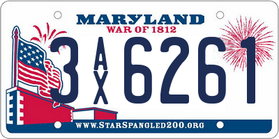 MD license plate 3AX6261