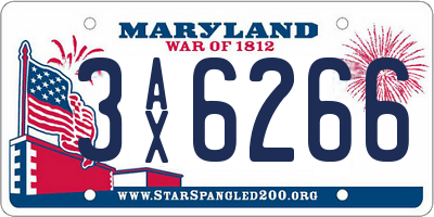 MD license plate 3AX6266