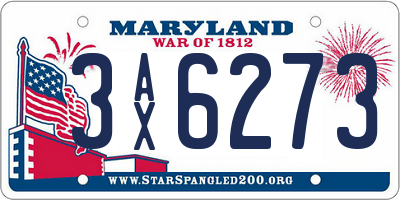 MD license plate 3AX6273