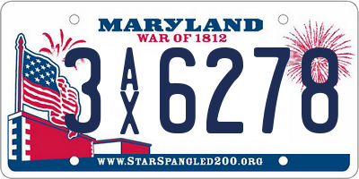 MD license plate 3AX6278
