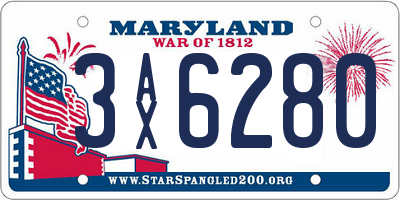 MD license plate 3AX6280