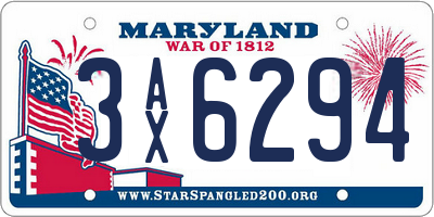 MD license plate 3AX6294