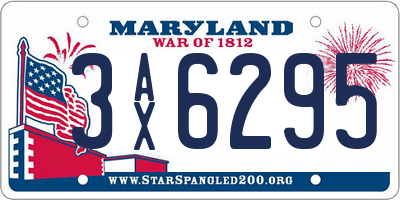 MD license plate 3AX6295