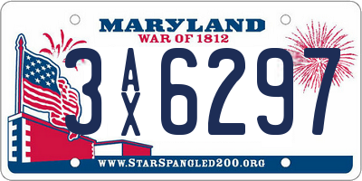 MD license plate 3AX6297