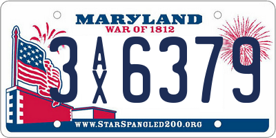 MD license plate 3AX6379