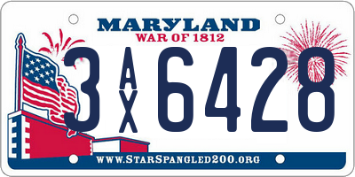 MD license plate 3AX6428