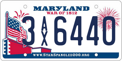 MD license plate 3AX6440
