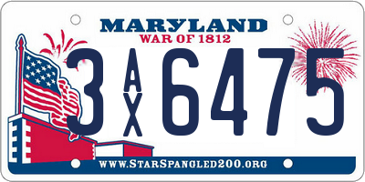 MD license plate 3AX6475