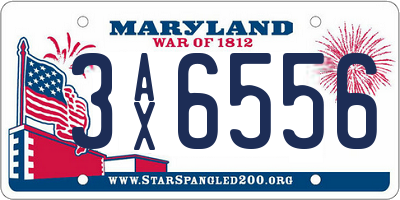 MD license plate 3AX6556
