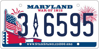 MD license plate 3AX6595