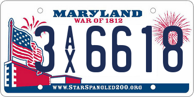 MD license plate 3AX6618