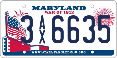 MD license plate 3AX6635