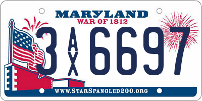 MD license plate 3AX6697