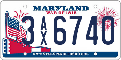 MD license plate 3AX6740
