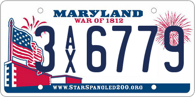 MD license plate 3AX6779