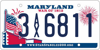 MD license plate 3AX6811