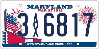 MD license plate 3AX6817