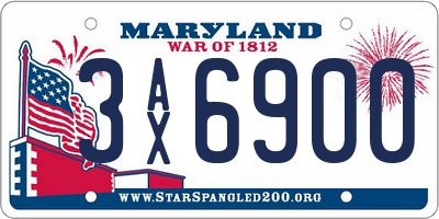 MD license plate 3AX6900