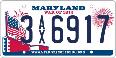 MD license plate 3AX6917