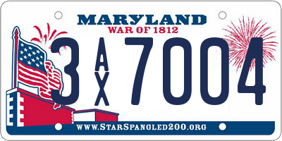 MD license plate 3AX7004