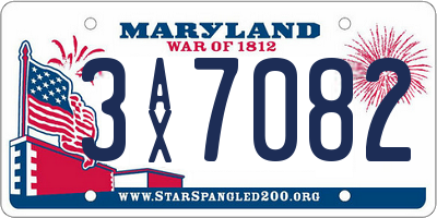 MD license plate 3AX7082