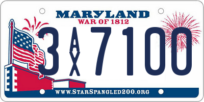 MD license plate 3AX7100