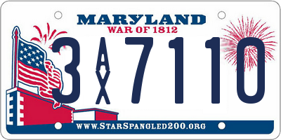 MD license plate 3AX7110