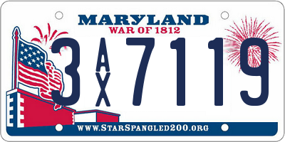MD license plate 3AX7119