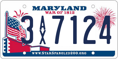 MD license plate 3AX7124