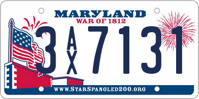MD license plate 3AX7131