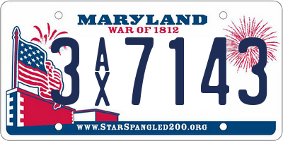 MD license plate 3AX7143