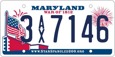 MD license plate 3AX7146