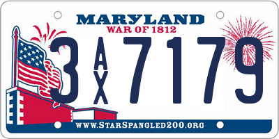MD license plate 3AX7179