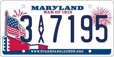 MD license plate 3AX7195