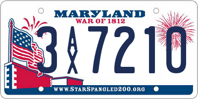 MD license plate 3AX7210