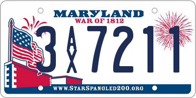 MD license plate 3AX7211
