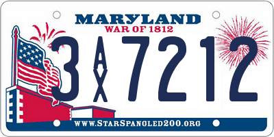 MD license plate 3AX7212