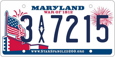 MD license plate 3AX7215
