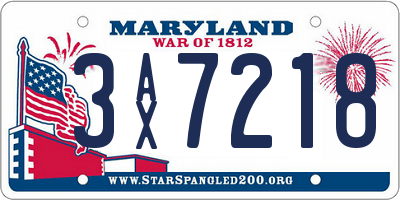 MD license plate 3AX7218