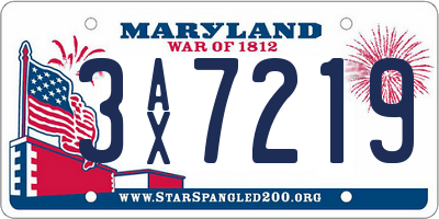 MD license plate 3AX7219