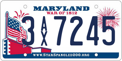 MD license plate 3AX7245