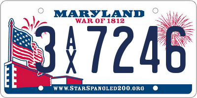 MD license plate 3AX7246